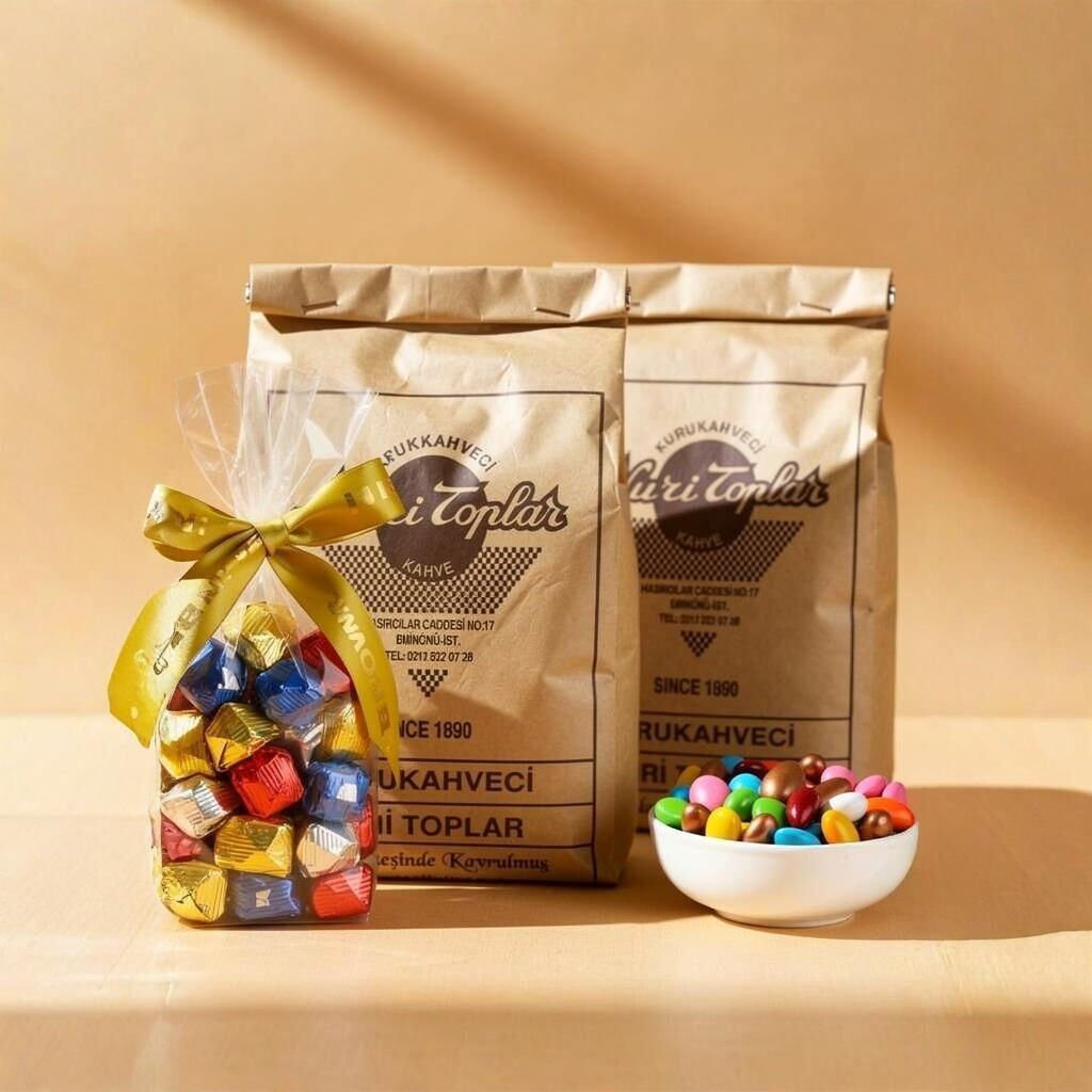 Dark Brown ve Nuri Toplar Bayram Paketi: Kahve, Bademli Draje ve Çikolata
