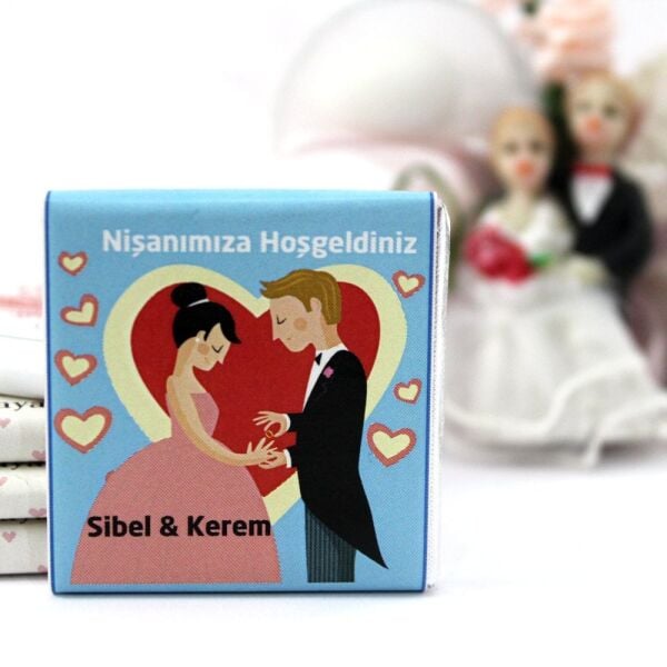 Dark Brown Kişiselleştirilebilir Nikah Çikolatası - El Yapımı Madlen 250'li (Koli)