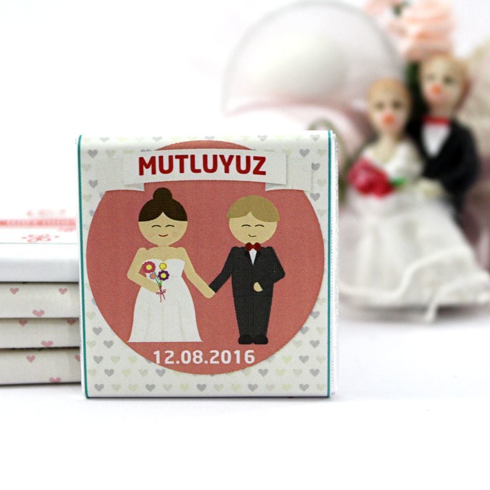 Dark Brown Kişiselleştirilebilir Nikah Şekeri Madlen Çikolata 250'li (Koli)