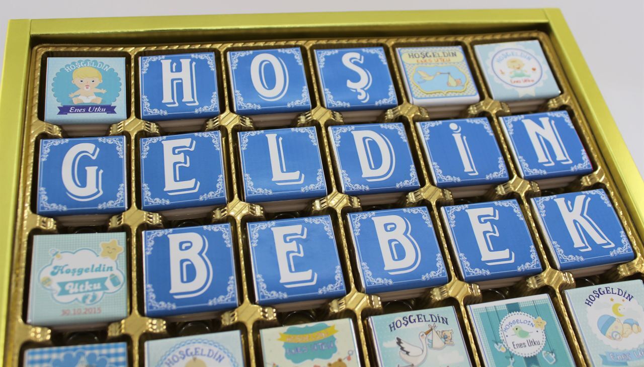 Dark Brown Madlen Bebek Doğum Hediyelik Çikolata - 72 Adet