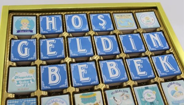 Dark Brown Madlen Bebek Doğum Hediyelik Çikolata - 72 Adet