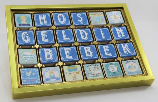 Dark Brown Madlen Bebek Doğum Hediyelik Çikolata - 72 Adet
