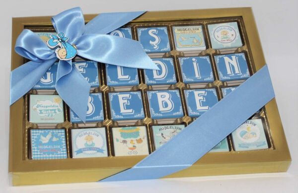 Dark Brown Madlen Bebek Doğum Hediyelik Çikolata - 72 Adet