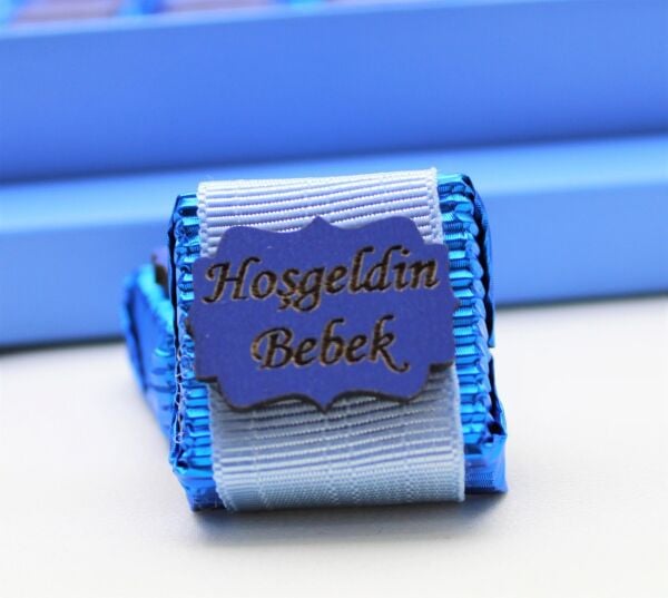 Dark Brown Hoşgeldin Bebek Çikolatası - 48 Adet Dolgulu