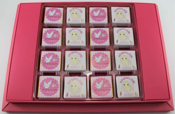 Dark Brown Madlen Bebek Çikolatası - Badem Drajeli, 48 Adet Hediye Seti