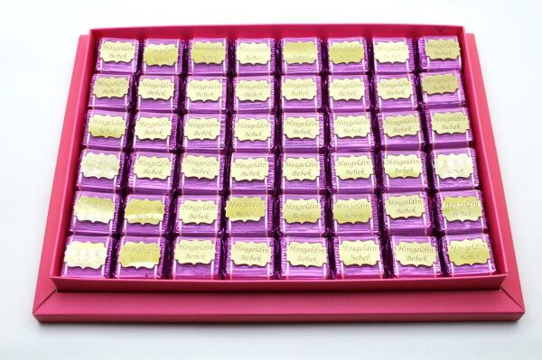 Dark Brown Bebek Hoşgeldin Çikolatası 48 Adet Sargılı - El Yapımı ve Katkısız