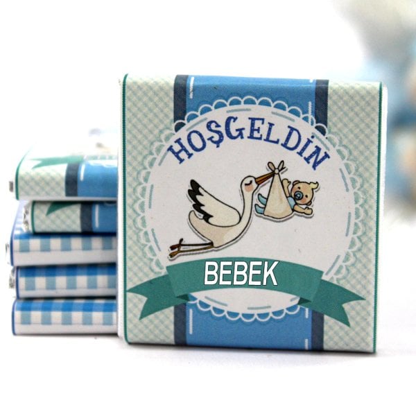 Dark Brown Erkek Bebek için Hoşgeldin Çikolatası - Madlen Hediye