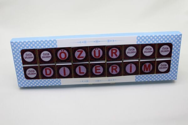 Dark Brown Özür Dilerim Yazılı Madlen Çikolata - Bitter ve Sütlü 36 Adet