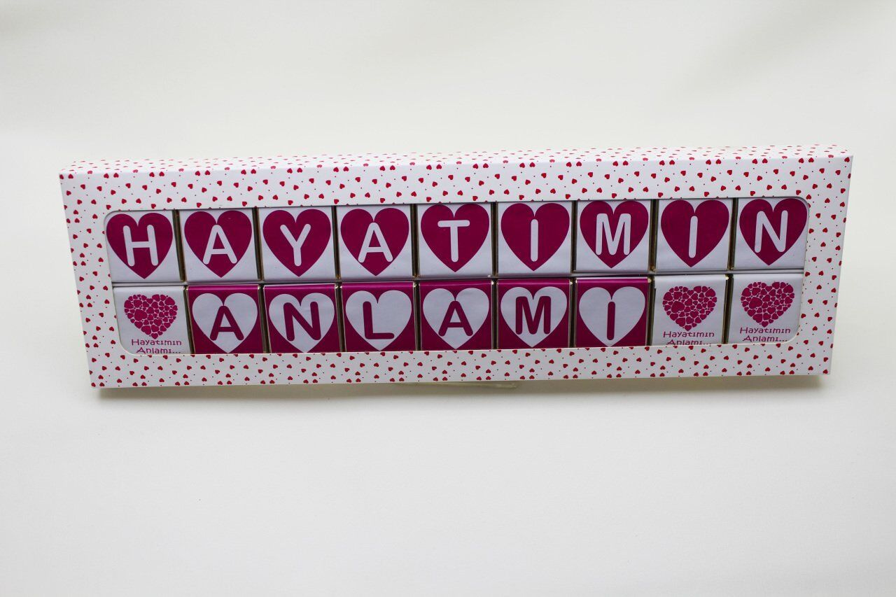 Dark Brown Madlen Çikolata - 36 Adet Yazılı Bitter ve Sütlü Seçenek