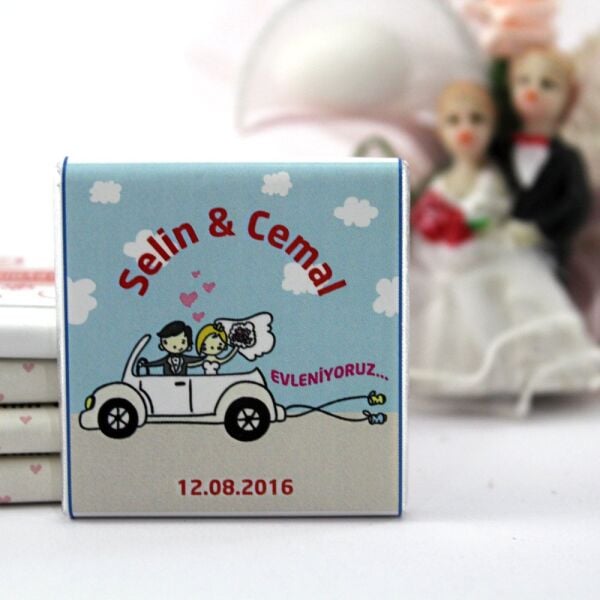 Dark Brown Kişiselleştirilebilir El Yapımı Nikah Çikolatası 1000'li (Koli)