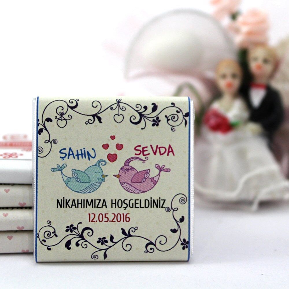 Dark Brown Kişiselleştirilebilir Nikah Madlen Çikolatası - El Yapımı ve Katkısız - 9 150'li (Koli)