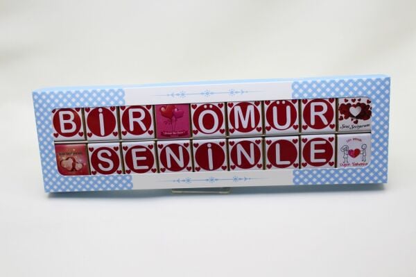 Dark Brown 'Bir Ömür Seninle' 36 Adet Karışık Madlen Çikolata