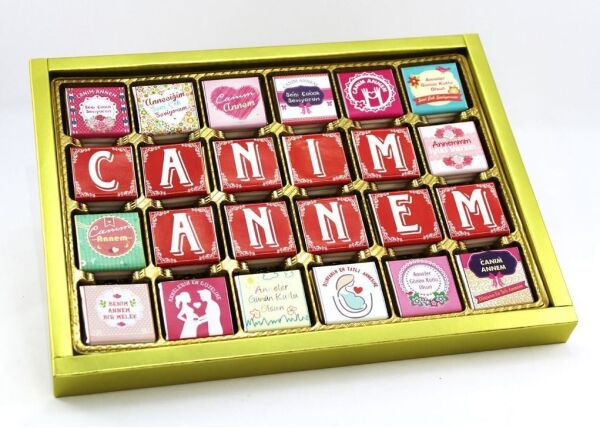 Dark Brown Madlen Çikolata - CANIM ANNEM Yazılı Özel Kutu