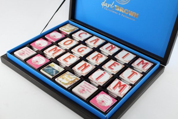 Dark Brown Öğretmenime Özel Madlen Çikolatası - Bitter ve Sütlü Seçenekli