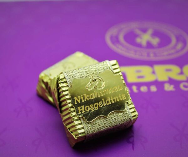 Dark Brown Nikah Çikolatası - 48 Adet Sargılı Dolgulu