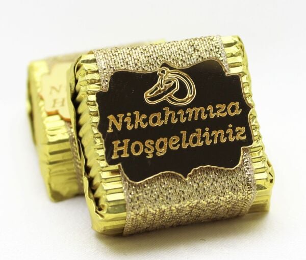 Dark Brown Nikah Çikolatası - 48 Adet Sargılı Dolgulu