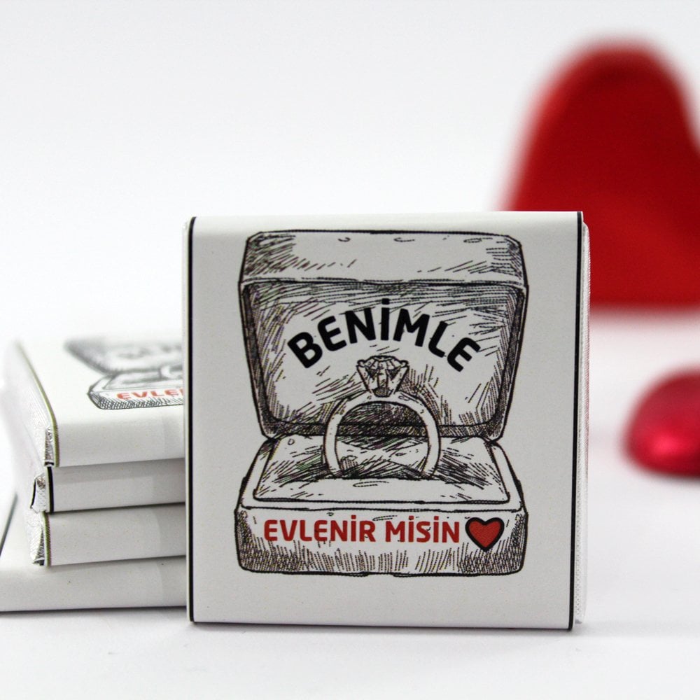 Dark Brown Evlilik Teklifi Madlen Çikolata