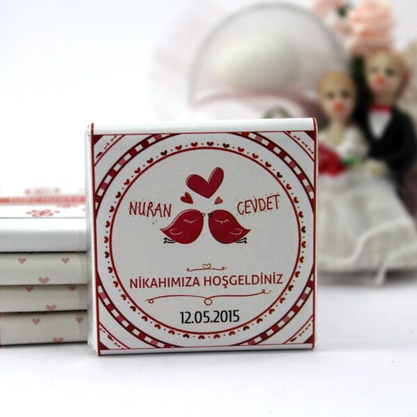 Dark Brown Kişiselleştirilebilir Nikah Çikolatası - El Yapımı Madlen - 11 250'li (Koli)