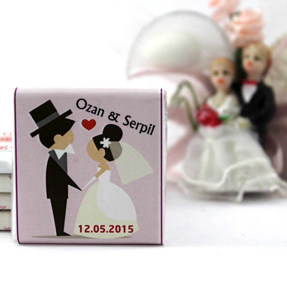 Dark Brown Kişiselleştirilebilir Nikah Çikolatası - El Yapımı Madlen - 13 1000'li (Koli)