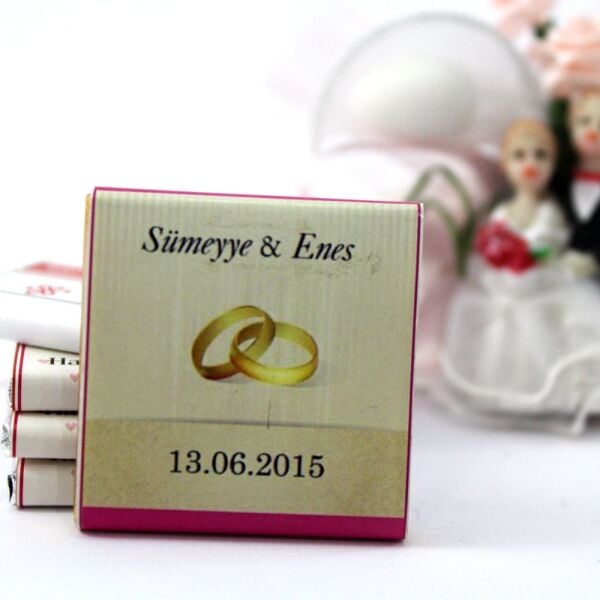 Dark Brown Kişiselleştirilebilir El Yapımı Nikah Madlen Çikolatası - 14 250'li (Koli)