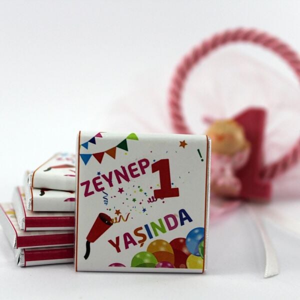 Dark Brown Kişiselleştirilebilir Doğum Günü Tebrik Madlen Çikolata 1000'li (Koli)