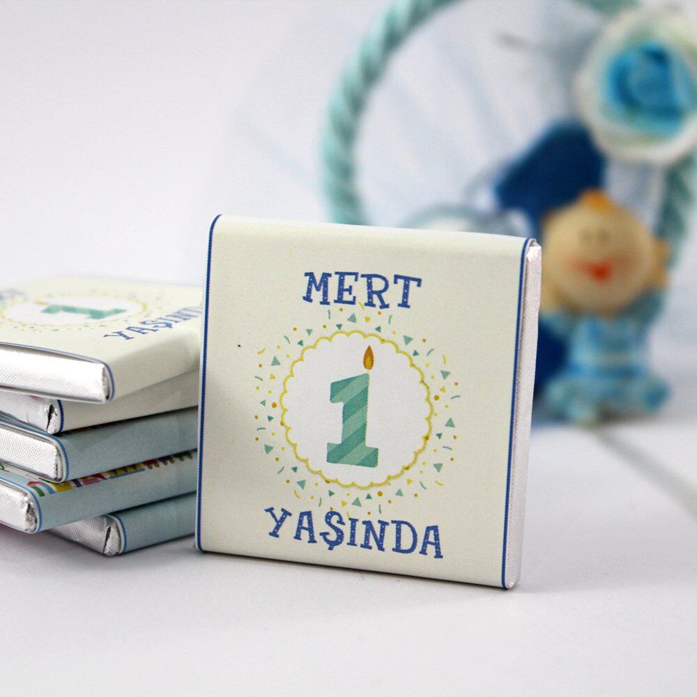 Dark Brown Kişiselleştirilebilir Doğum Günü Tebrik Madlen Çikolatası 250'li (Koli)