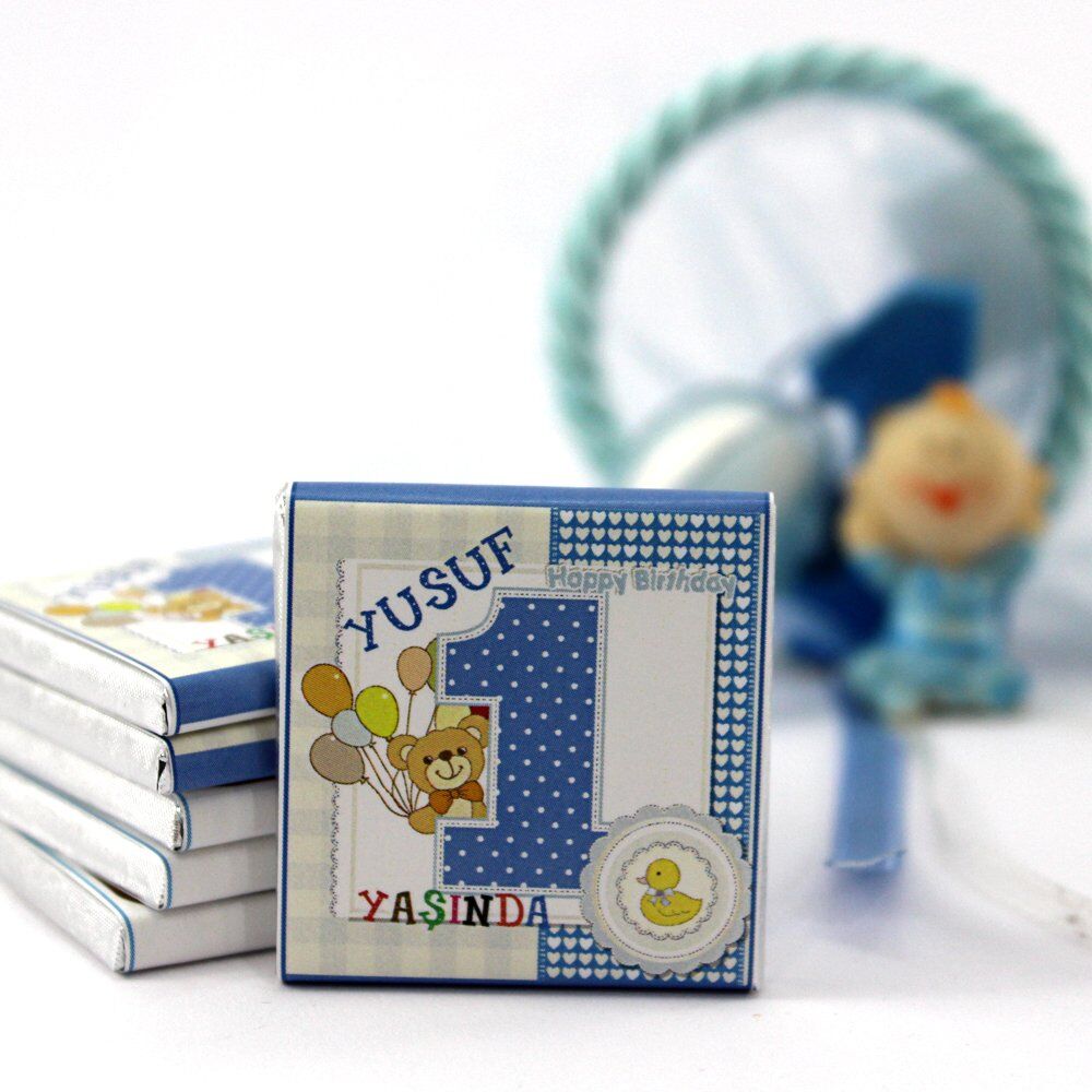 Dark Brown Kişiselleştirilebilir Doğum Günü Tebrik Madlen Çikolata - 15 250'li (Koli)