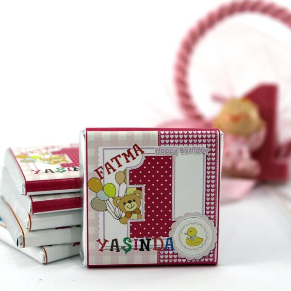 Dark Brown Kişiselleştirilebilir Doğum Günü Tebrik Madlen Çikolata - 16 250'li (Koli)