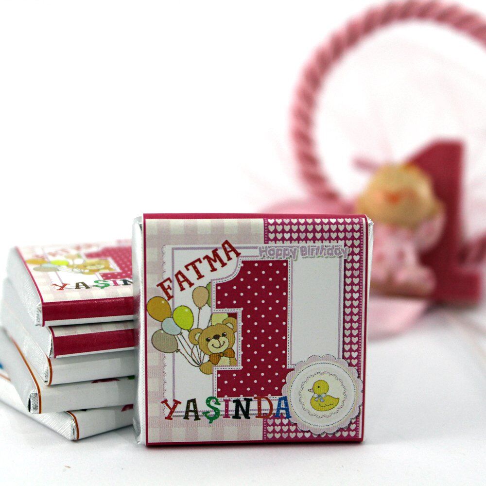 Dark Brown Kişiselleştirilebilir Doğum Günü Tebrik Madlen Çikolata - 16 500'lü (Koli)