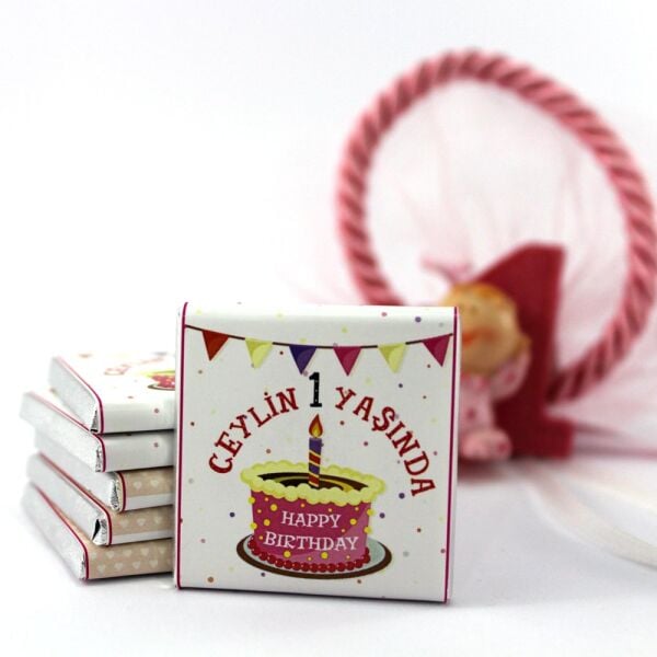 Dark Brown Kişiselleştirilebilir Doğum Günü Tebrik Madlen Çikolatası - 17 1000'li (Koli)