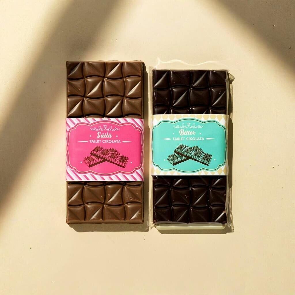 Dark Brown Bitter ve Sütlü Tablet Çikolata - 2x100 Gr