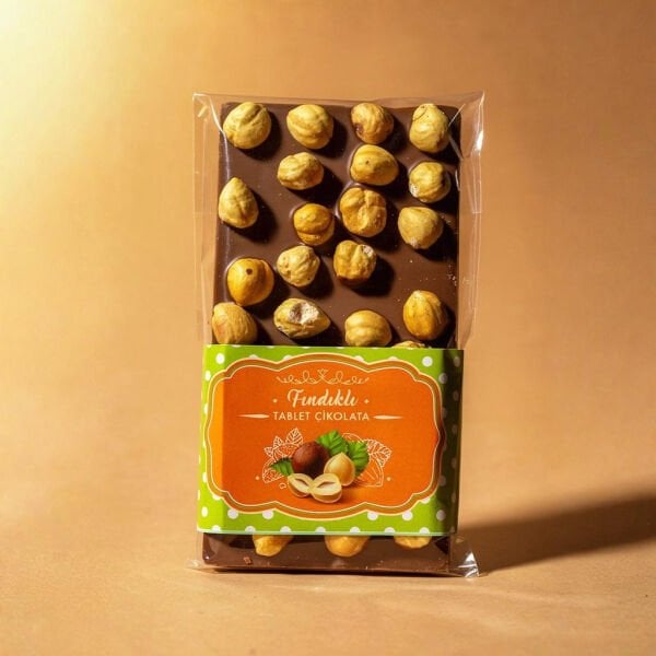 Dark Brown Fındıklı Sütlü Tablet Çikolata - El Yapımı, 100 Gr