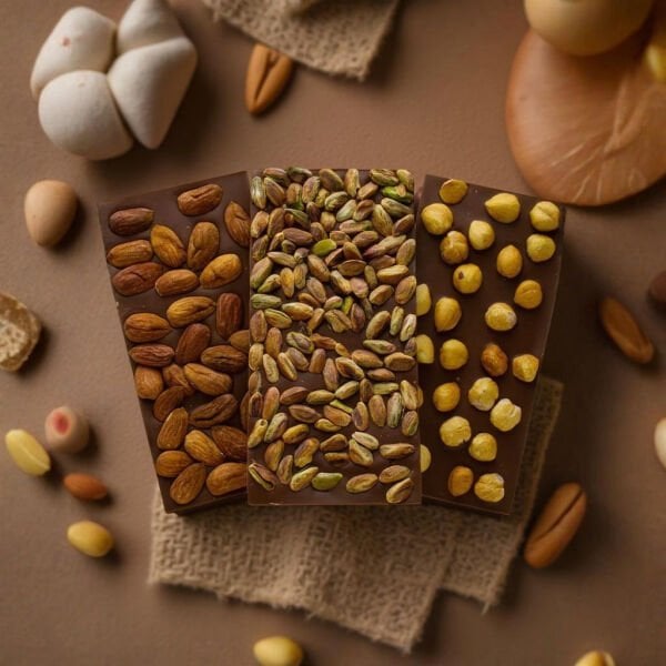 Dark Brown Sütlü Tablet Çikolata - Kıvamında Fındık, Antep Fıstığı ve Badem 3x100 Gr