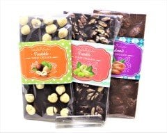 Dark Brown Bitter Tablet Çikolata 3x100 Gr - %54 Bitter Fındık, Badem ve Antep Fıstığı