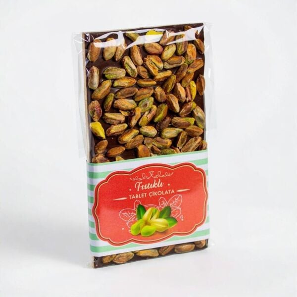 Dark Brown Antep Fıstıklı Bitter Tablet Çikolata 100 Gr