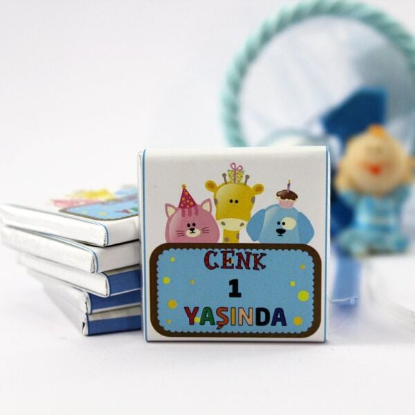 Dark Brown Kişiselleştirilebilir Madlen Doğum Günü Çikolatası 500'lü (Koli)