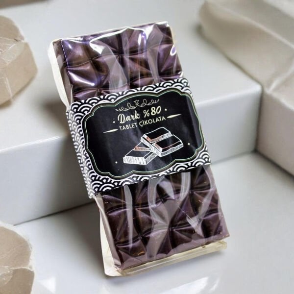 Dark Brown %80 Bitter Sade Tablet Çikolata - 100 Gr