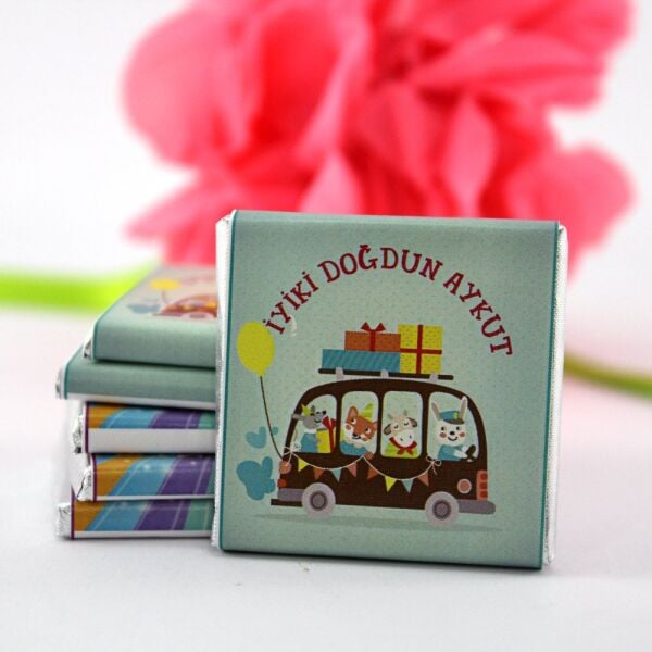 Dark Brown Kişiselleştirilebilir Doğum Günü Tebrik Madlen Çikolatası 1000'li (Koli)