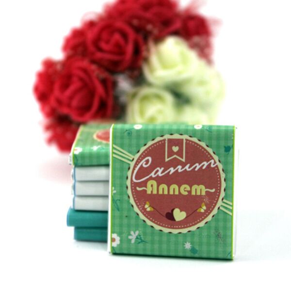 Dark Brown - Canım Annem Yazılı Madlen Çikolatası - Anneler Günü Özel Ürünü 72'li (Hediye Kutu)