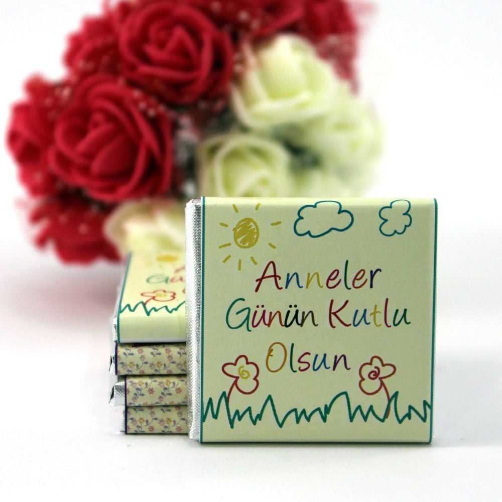 Dark Brown Anneler Günü - Özel Mesajlı Madlen Çikolatası 48'li (Hediye Kutu)