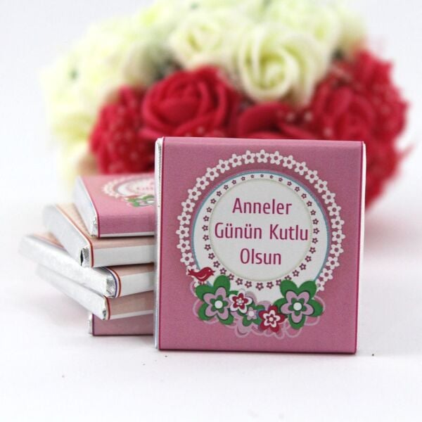 Dark Brown Anneler Günü Madlen Çikolatası Kutlama Mesajlı 72'li (Hediye Kutu)