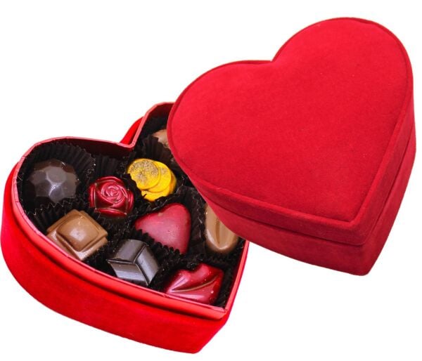 Dark Brown El Yapımı Spesiyel Küçük Boy Kalpli Çikolata Kutusu - KN4