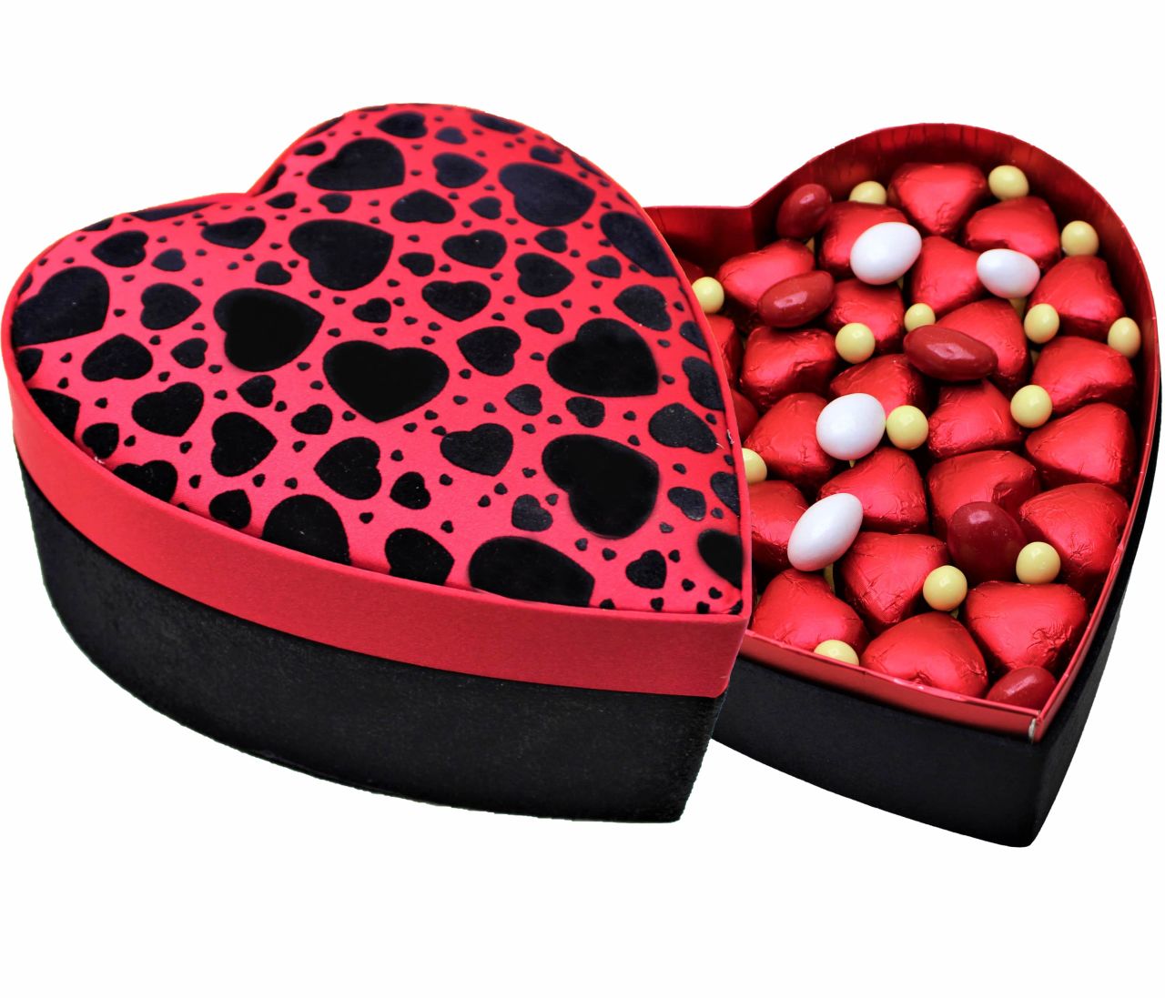 Dark Brown Siyah Kalpli Çikolata Kutusu Kırmızı Sargılı Büyük Boy
