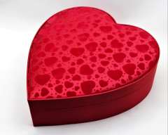 El Yapımı Büyük Boy Dark Brown Kırmızı Kalpli Çikolata Kutusu KN1