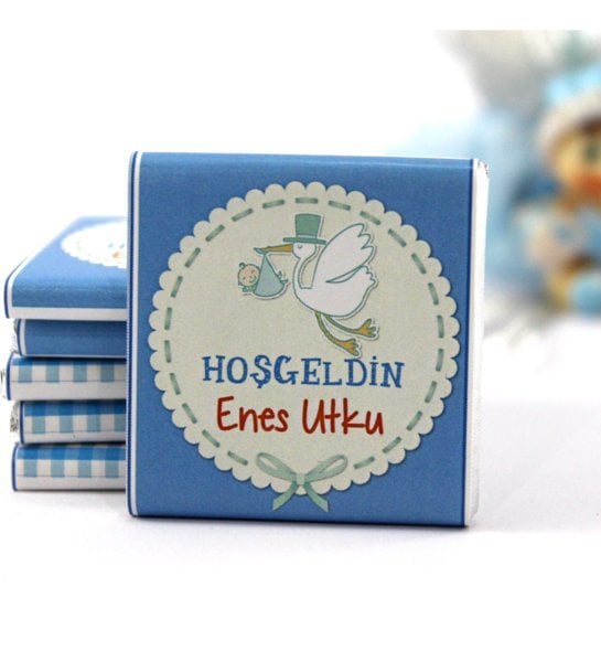 Dark Brown Bebek Hoşgeldin Çikolatası - İsimli Özel Hediye