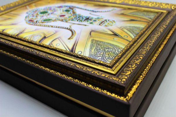 Dark Brown Su İbriği Çerçeveli Çikolata Kutusu Hediyelik Tablo Çikolata 48'li Sargılı Çikolatalı