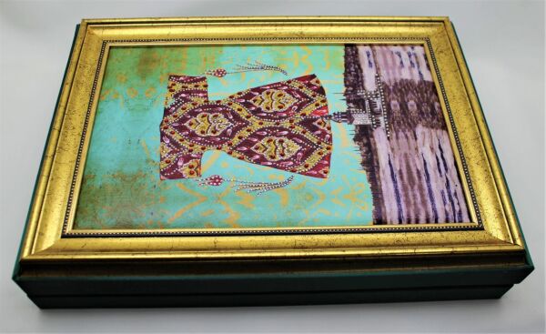 Dark Brown El Yapımı Osmanlı Motifli 36'lı Çerçeveli Çikolata Kutusu Spesiyal Çikolatalı