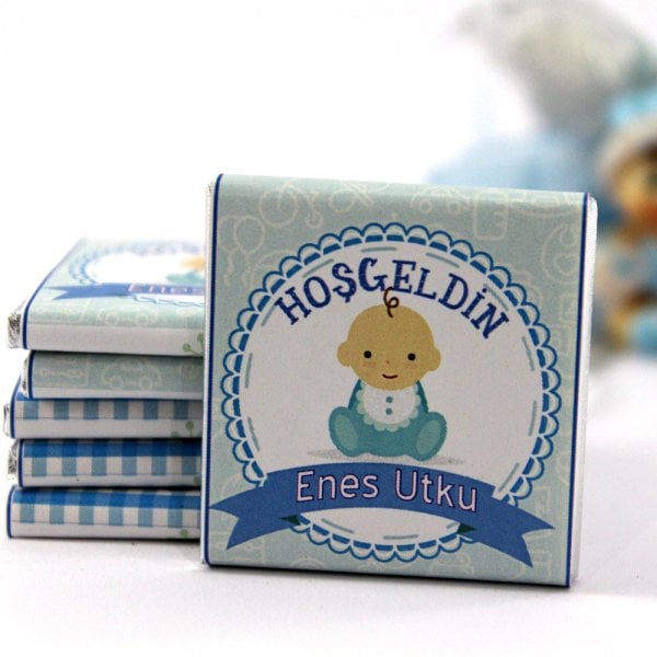 Dark Brown Bebek Hoşgeldin Çikolatası - İsme Özel Hediye Seçeneği