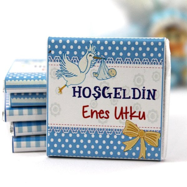 Dark Brown Bebek İçin İsimli Hediye Çikolatası