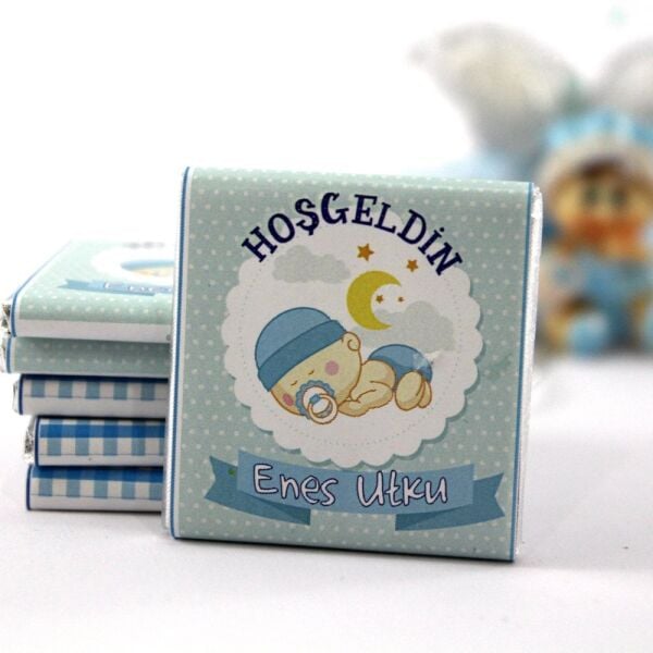 Dark Brown Bebek Hediyesi İsim Yazılabilir Çikolata